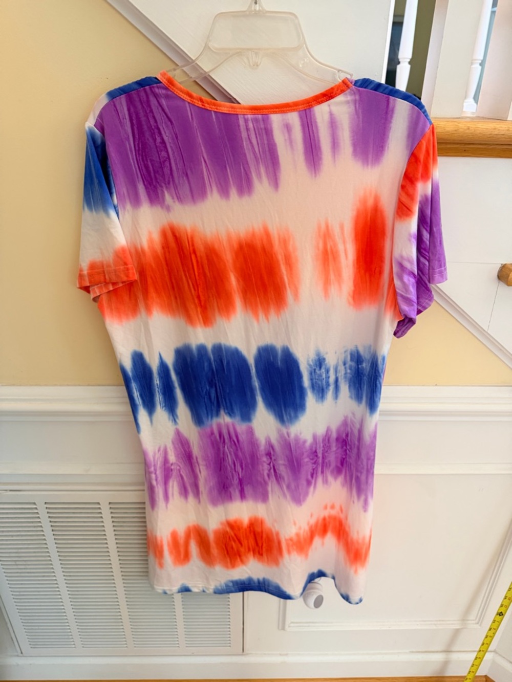 NEW Size Large "GK" Fashion Tie-Dye Short Sleeve DRESS Orange, Purple & Blue NEW - Picture 5 of 5